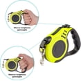 thumbnail image 2 of Correa retráctil para perros de 5 metros con asa cómoda, correa flexible para perros pequeños, medianos y grandes, correa retráctil para paseos y entrenamiento, color amarillo., 2 of 4