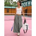 thumbnail image 2 of Pantalones deportivos Hooever holgados de pierna ancha para mujer, color gris, talla S, 2 of 6