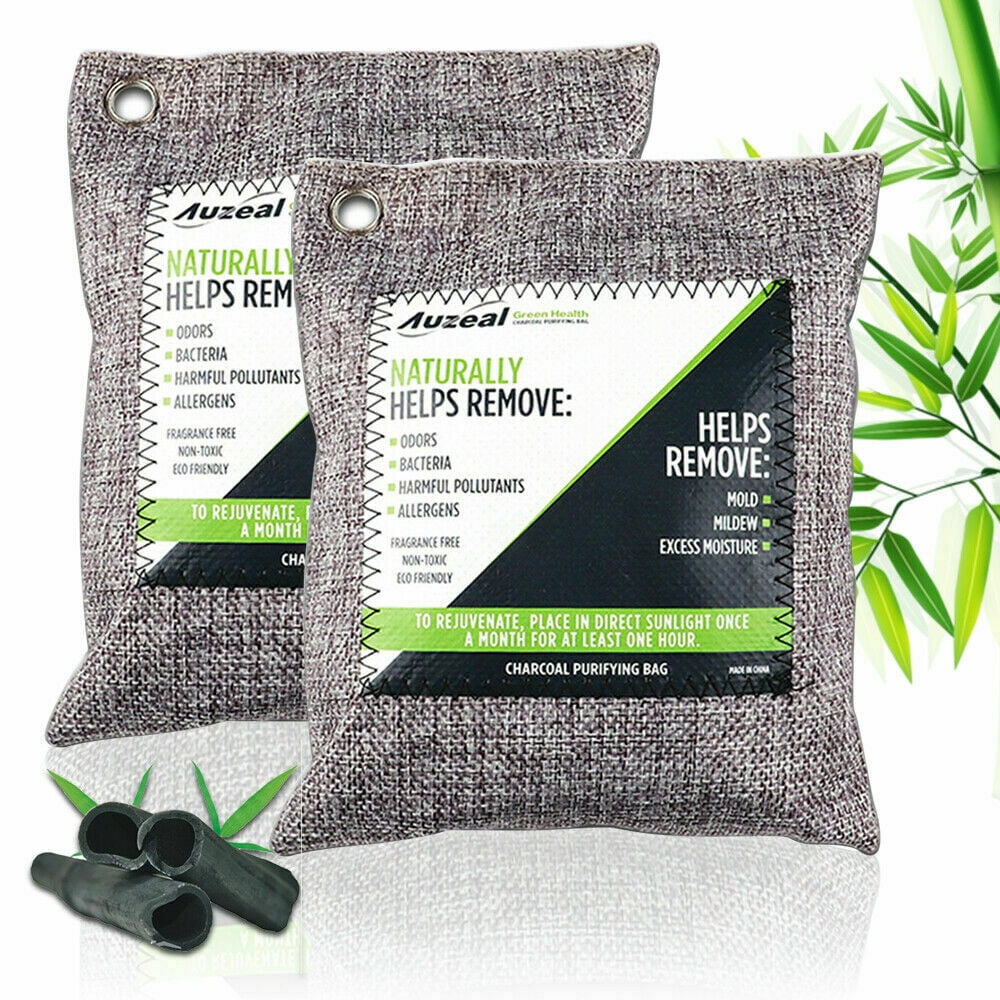 2 X Air Purifying Bag Breathe Green Co Style Charcoal Bamboo Purifier