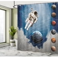 thumbnail image 5 of Ambesonne Nebula Shower Curtain, Astronaut Planets Space, 69"Wx84"L, Multicolor, 5 of 5