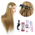 thumbnail image 1 of MEDO Cabeza de maniquí de maquillaje de 26 pulgadas Peluquería larga y recta Peluquería y práctica Cabeza de entrenamiento larga Cabello sintético marrón con 50% cabello real Trenzado Cabeza de maniqu, 1 of 5