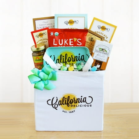 Merlot Cheddar - Welcome to California Gift Tote of Goodies Gift Basket