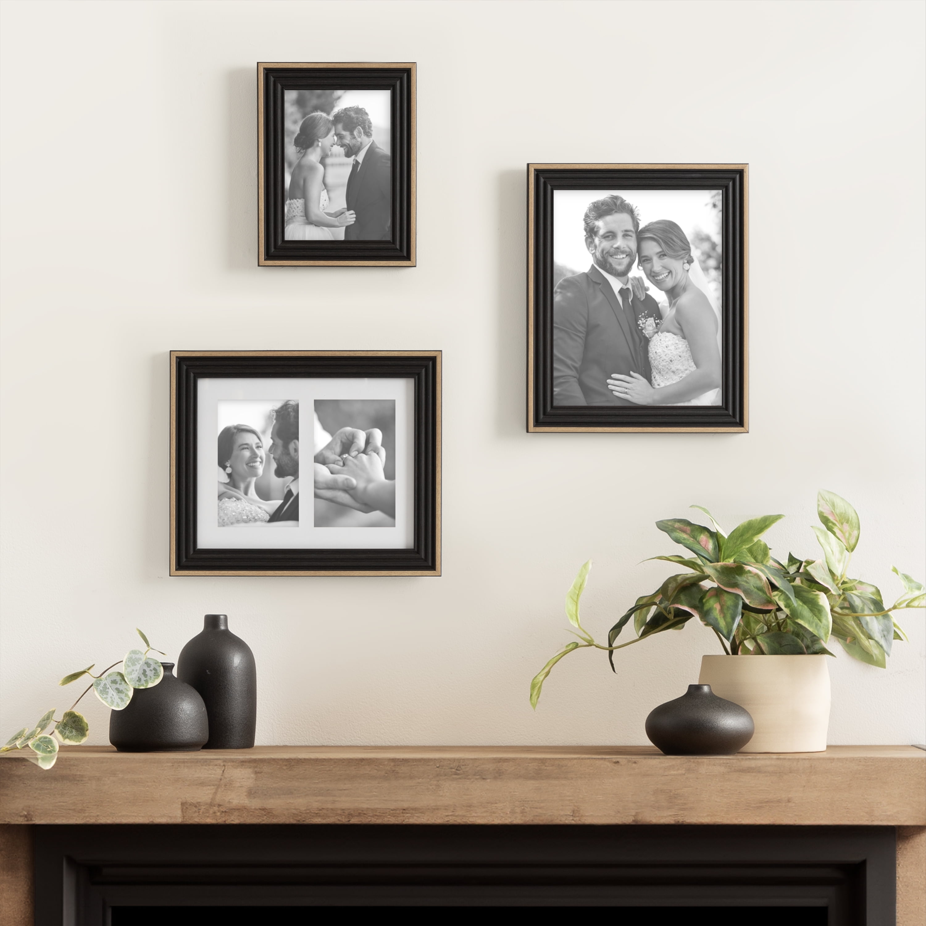 DesignOvation 8x10 Casual Black/Tan Decorative Tabletop Picture Frame