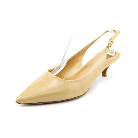- Trotters Prima Laser Women N/S Pointed Toe Patent Leather Nude Slingback Heel