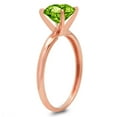 thumbnail image 2 of 0.5 ct Round Cut Natural Peridot Solitaire 14K Rose Gold Womens Engagement Ring, 2 of 4