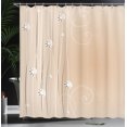thumbnail image 3 of Ambesonne Abstract Art Shower Curtain, Flowers Dotted Lines, 69"Wx75"L, Pale Peach, 3 of 4