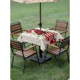 thumbnail image 3 of Outdoor Tablecloth with Umbrella Hole and Zipper, Valentine's Day Square Table Cloth 54x54 Inch Waterproof Tablecloth, Red Strip Plaid Love Eucalyptus Beige Burlap Picnic Table Cover for Patio, 3 of 7