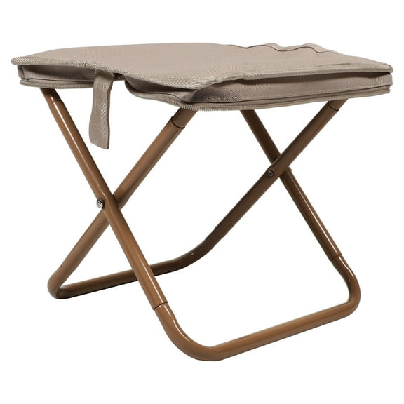 RENACLIPY Khaki Portable Non- Foldable Stool Lightweight Camping Chair for BBQ Outdoor Travel