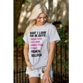 thumbnail image 4 of What Look In Guys French Bulldog Pet Women's Graphic T Shirt Tees Brisco Brands S, 4 of 5