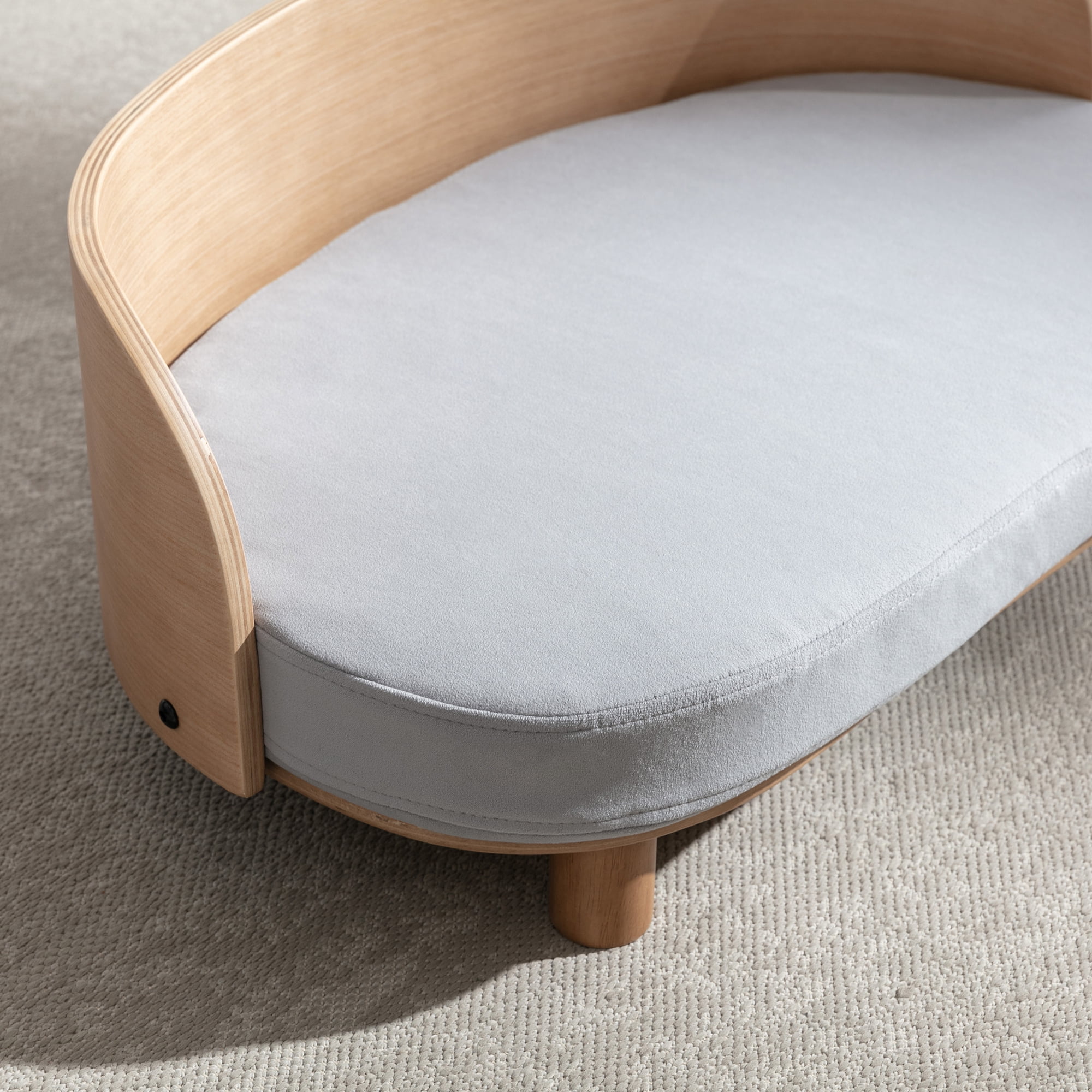 Pefilos 26" Pet Sofa Dog Bed with Removable Cushion and Wood Style Leg for Dog and Cat, Light Gray Pefilos 26" Pet Sofa Dog Bed with Removable Cushion and Wood Style Leg for Dog and Cat, Light Gray