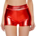 thumbnail image 1 of HSHDLDF Womens Metallic Booty Shorts High Waisted Shiny Rave Bottoms for Dance Festival Costumes, 1 of 4