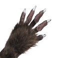 thumbnail image 3 of Faux Fur Wolf Gloves - Werewolf Paws with Long Nails for Props, 3 of 4