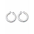 thumbnail image 2 of PalmBeach Jewelry Aurora Borealis Crystal Inside-Out Hoop Earrings in Silvertone (1"), 2 of 4
