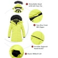 thumbnail image 4 of ZSHOW Girls' Long Winter Parka Coat Warm Fleece Lined Thicken Puffer Jacket(Lemon Yellow,10/12), 4 of 7