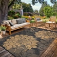 thumbnail image 4 of Reversible Waterproof Outdoor Rug – Durable Plastic Straw Patio Mat, UV Resistant, Easy to Clean, Lightweight & Collapsible, Perfect for Camping, Garden, Deck, Porch & RV – 9x12ft, Black Brown, USA, 4 of 8