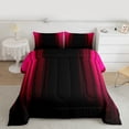 thumbnail image 2 of Feelyou Abstract Ombre Queen Comforter Set, Red Stripes Lines Bedding Comforter Set, 3pcs, 2 of 8