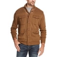 thumbnail image 1 of Weatherproof Cardigan pour Hommes Doublé en Polaire à 4 Poches, Beige, Grand, 1 of 1