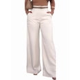 thumbnail image 3 of Women Fall Wide Leg Trousers High Elastic Waist Loose Pleated Long Flowy Palazzo Work Pants with Pockets Color M, 3 of 8
