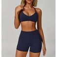 thumbnail image 2 of PISONIC Workout Sets for Women 2 Pieces Criss Cross Back Sports Bras Matching High Waist Butt Lifting Shorts Yoga Outfits, 2 of 11