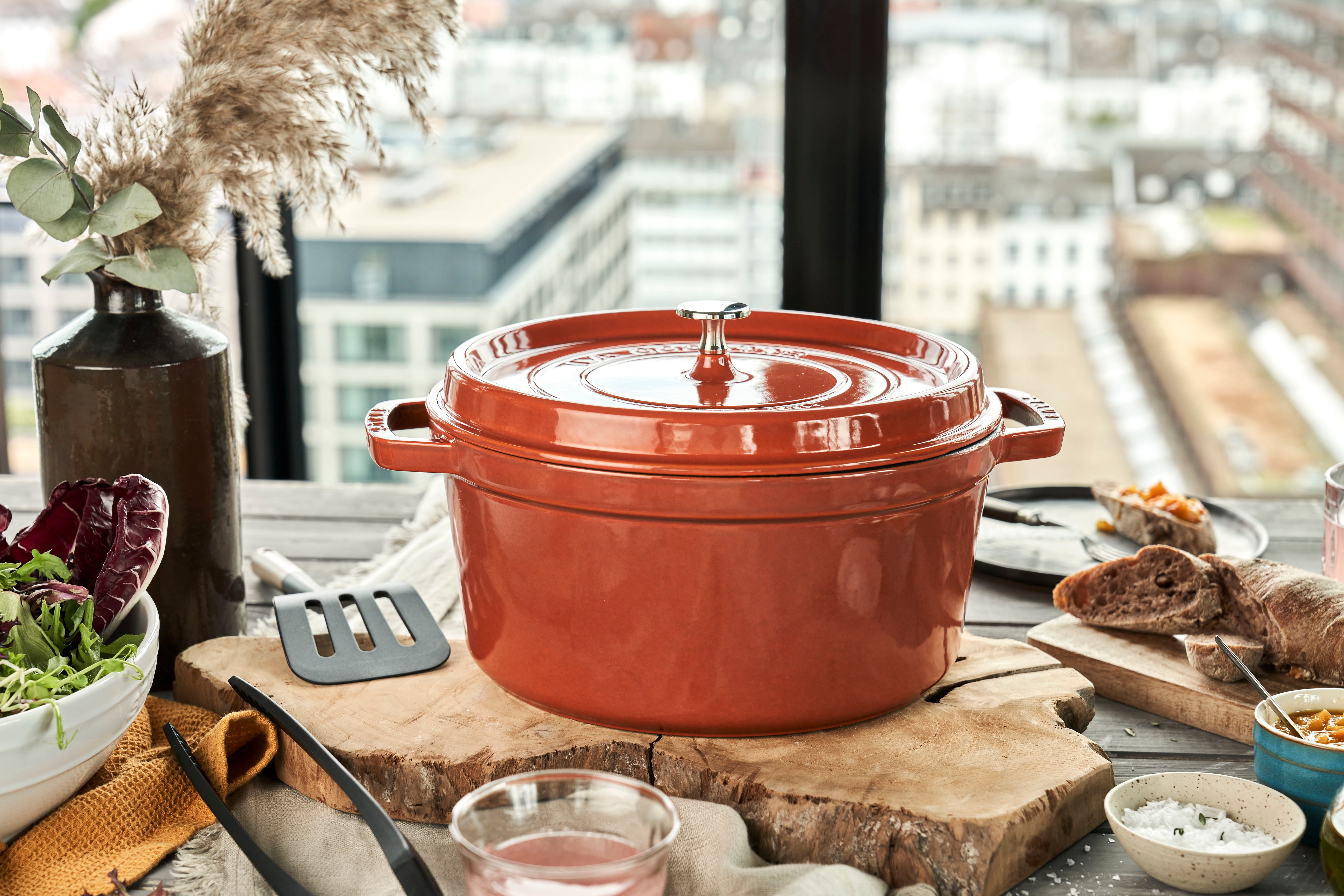 Staub Cast Iron 7-qt Round Cocotte - Burnt Orange - Walmart.com