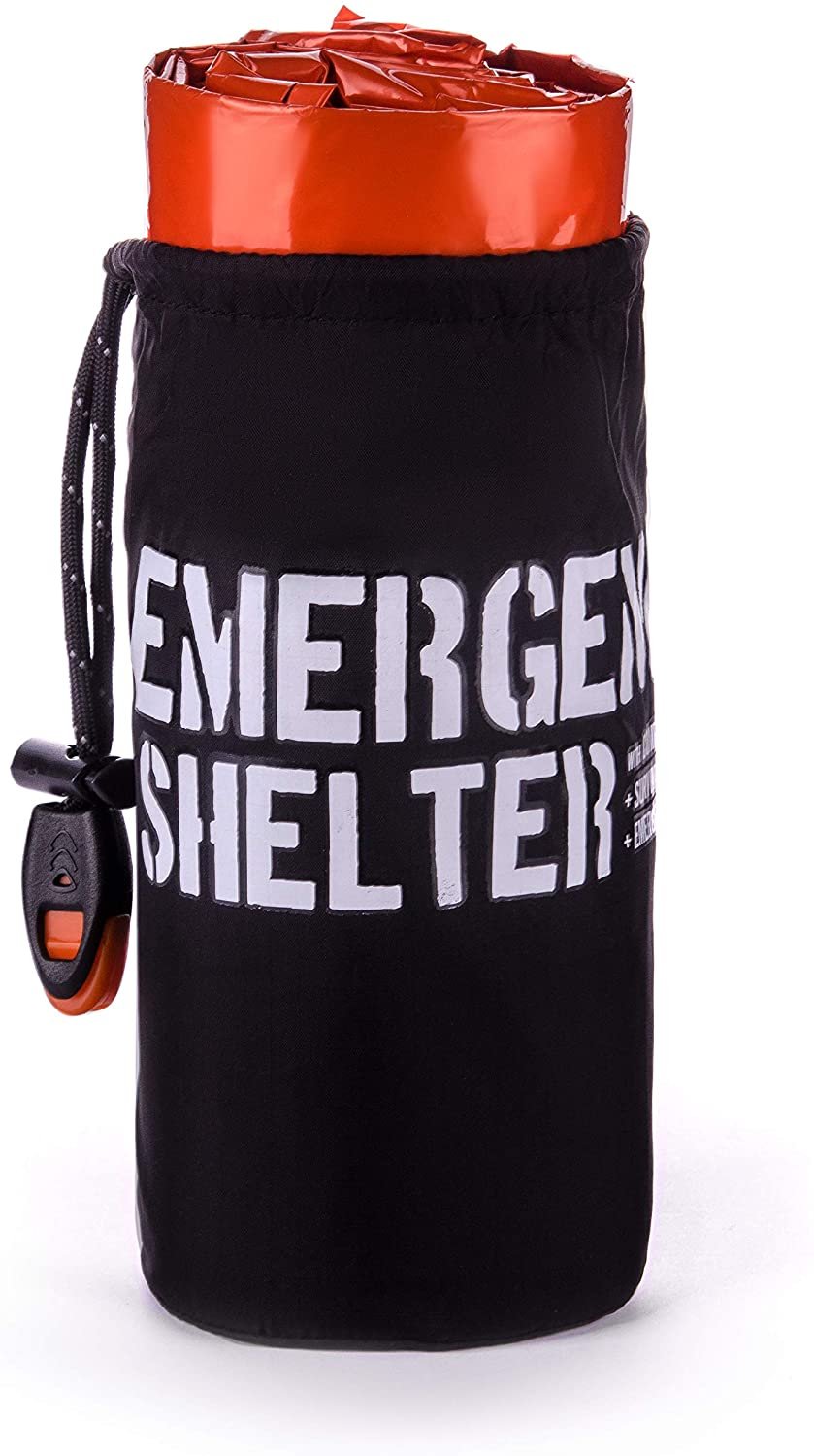 Emergency Shelter  Emergency Tube Tent  Reflective Mylar Survival Tent  Includes Whistle, Compass and Survival Hook - Pack of 2 - image 4 of 7