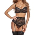 thumbnail image 3 of Avidlove Women Lingerie Set with Garter Bra and Panty Set 3 Piece Lace Underwired Lingerie, 3 of 4