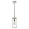 thumbnail image 2 of Hunter - Squire Manor 1-light Chrome, Mini Pendant Light, Dimmable, Modern Style, Rectangle Shaped, for Bedrooms, Dining, Living Rooms - 19110, 2 of 7