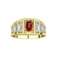thumbnail image 1 of RYLOS Bagues pour Femmes Bague en Or Jaune 14K Style Classique Pierre Précieuse Ovale 7X5MM et Bague en Diamant Grenat de Janvier Bijoux Taille 8, 1 of 7