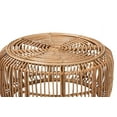 thumbnail image 3 of bali & pari Aliane Rattan BOHO Coffee Table with Circular Top, Openwork Frame, Natural Brown, 3 of 7