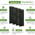 thumbnail image 5 of Barara King Shutters for Windows with Premium Board and Batten, Modern Shutters with Two Horizontal Rails and Easy Mount for Farmhouse, Home Office, Living Room, Bedroom, Black(14"*25"), 5 of 9