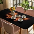 thumbnail image 3 of Dragon Flames Table Cloths for 5 Foot Rectangle Tables, Orange Dragons Abstract Modern Art Patio Waterproof Elastic Fitted Tablecloths, Washable Rectangular Table Cover for Camping, 3 of 8