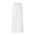 thumbnail image 6 of Summer Savings Clearance!LEBONYARD Women's Linen Pants on sales,Women's Solid Linen Pants Wide Leg Work Dress Pants Casual Business Pants with Pockets White M, 6 of 9