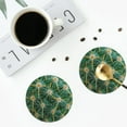 thumbnail image 4 of Yiaed Thorns Of Macro Cactus Print Leather Coasters for Drinks - Cup Coasters Coffee Table Kitchen Table Bar, Home & Office Gifts Handmade Drink Coasters-Round Shape, 4 of 6