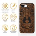 thumbnail image 4 of Case Yard Wooden Case for iPhone-8-Plus Soft TPU Silicone cover Slim Fit Shockproof Wood Protective Phone Cover for Girls Boys Men and Women Supports Wireless Charging Wolf Face Full Design, 4 of 7