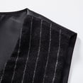 thumbnail image 3 of Men's Pinstripe V Neck Single Breasted Suit Vest Slim Fit Formal Waistcoat with Chain Decor, 3 of 9
