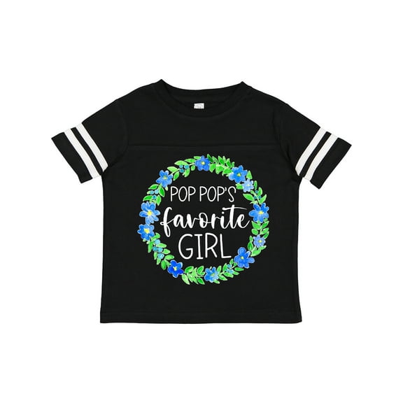 Inktastic Pop Pop's Favorite Girl Blue Flowers Wreath Girls Toddler T-Shirt