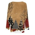 thumbnail image 5 of ZRGHAOYLQ Plaid Christmas Tree Graphic T Shirts Womens Christmas Basic Tunic Tops Merry Christmas Crewneck Pullover Long Sleeve Xmas Holiday Party Tops, 5 of 5