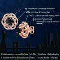thumbnail image 2 of Gem Stone King 18K Rose Gold Plated Silver Stud Earrings with Jackets Sapphire and Moissanite (3.02 Cttw), 2 of 6
