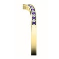 thumbnail image 4 of 14K Gold Round Amethyst & White Diamond Wedding Stackable Band Anniversary Guard Chevron Ring, 4 of 4