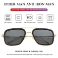thumbnail image 4 of Lentes de Sol AIEYEZO Tony Stark Vintage Cuadrados con Montura Metálica, 4 of 7