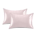 thumbnail image 2 of Dailycode Satin Pillow Case Queen Silk Pillow Cover for Hair and Skin Envelope Closure Light Pink 20"x30", 2 of 9