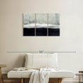 thumbnail image 2 of Elephant Stock White On Blue Wall Art - Horizontal Multi Panel Canvas - Living Room Wall Decor - Abstract Multi Panel - Black And Gray Decor By Taylor Hamilton - 33" x 20", 2 of 4