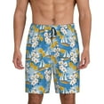 thumbnail image 2 of Daiia Flower and Sail Boat Mens Woven Stretch Pajama Short,Short Pajama Pants-Large, 2 of 9
