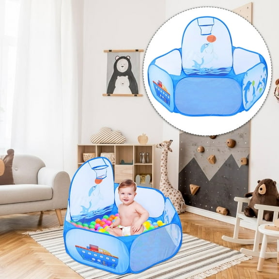 AURARMLET Toddler Pool Toys Set with Basketball Game, Folding Storage Tent for Indoor and Outdoor Play, Polyester