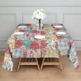 thumbnail image 3 of Pioneer Flower Floral Print Pattern Square Tablecloth,Waterproof Square Table Cover,Wipeable Spillproof Washable Table Cover for Home Kitchen Party Decor 52"x52"(132x132cm), 3 of 6