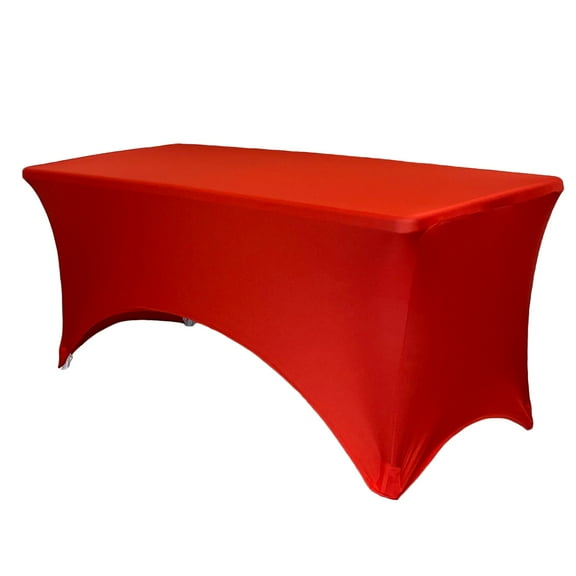 Your Chair Covers - 6 FT Durable Rectangular Spandex Table Cover Red