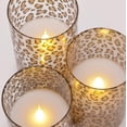thumbnail image 3 of Velas LED de Vidrio Mark Feldstein & Associates Leopardo Salvaje sin Llama Juego de 3, 3 of 4