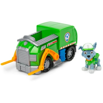 PAW Patrol, Rockys Recycle Truck Vehicle with Collectible Figure, for Kids Aged 3 and up
