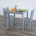 thumbnail image 3 of Humble Crew Camden Kids Wood Table and 2 Chairs Set, Square, Grey, 3 of 7