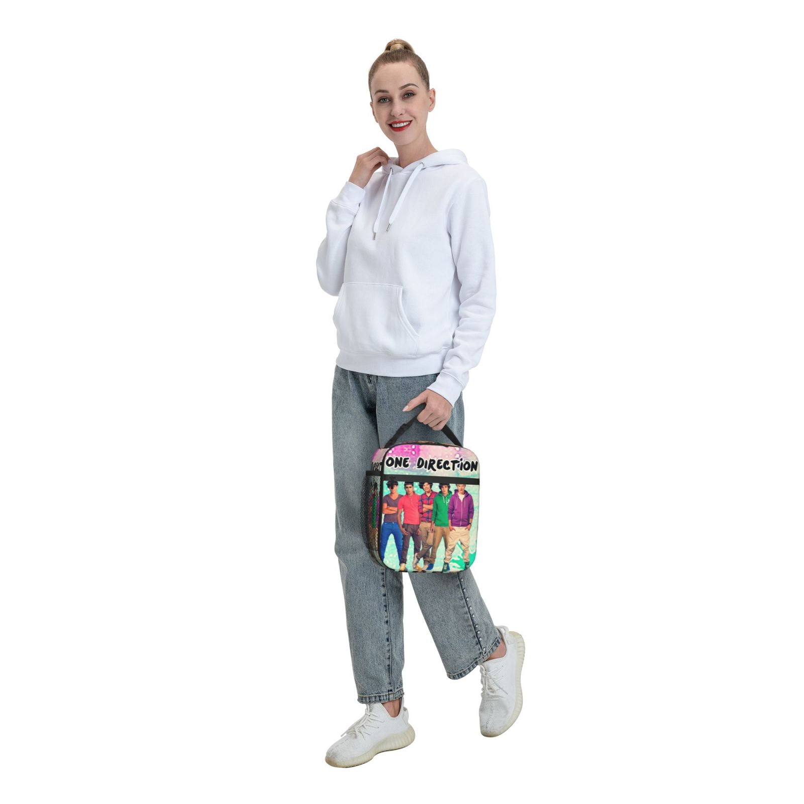 One Direction 1D Lunch Bag Insulated Portable Reusable Lunch Box With Zipper For Picnic Work Office Travel
